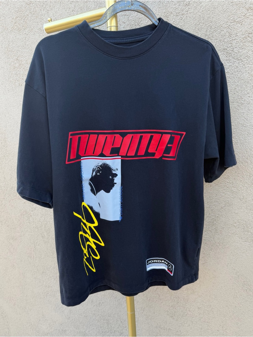 Michael Jordan Twenty3 Flight School Graphic T-Shirt Black Red 23 Air Jordan